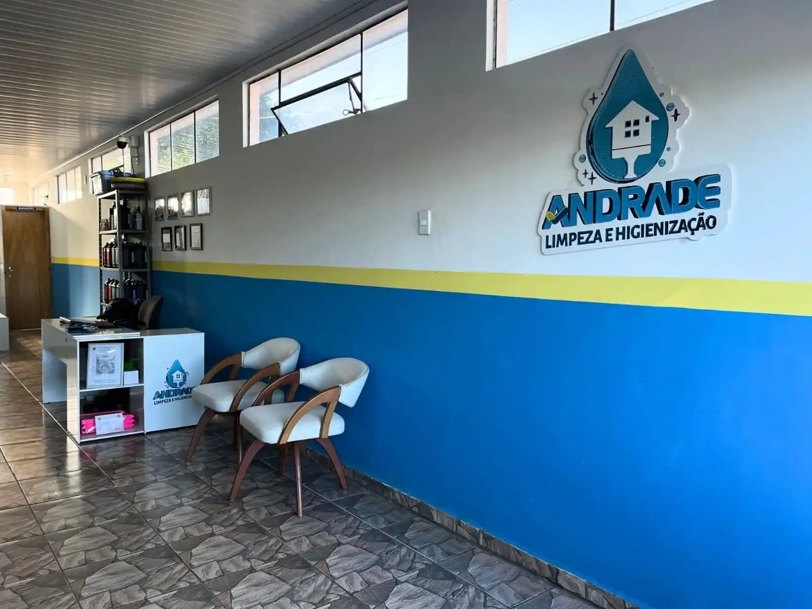 Recepção da Andrade Limpeza e Higienização
